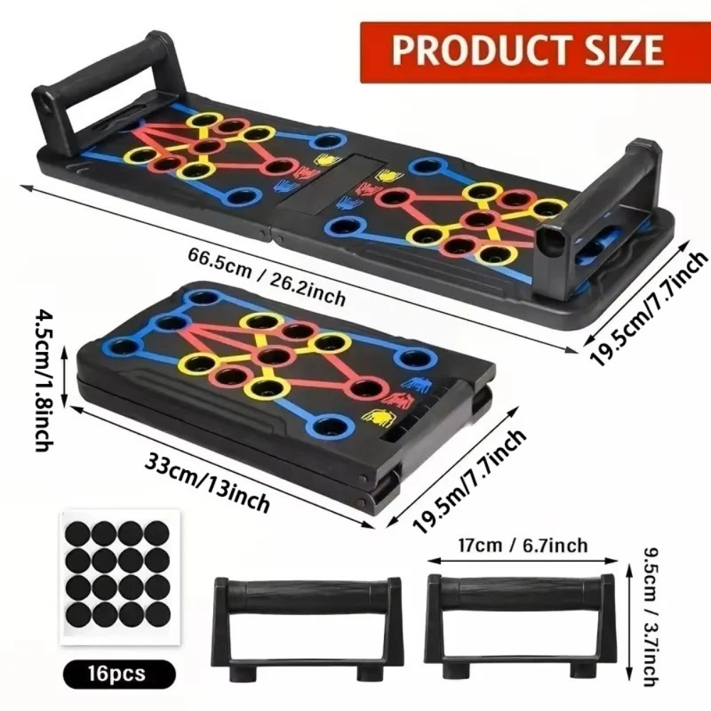 Push Up Board Foldable Multi Function - Przenośny, wielofunkcyjny zestaw do pompek z
