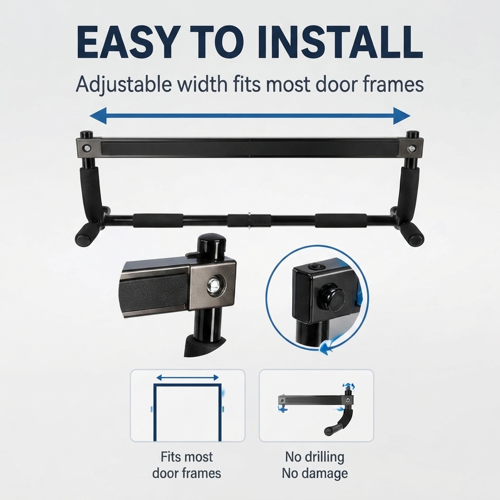 Wielofunkcyjny drążek do podci – Door Pull Up Bar No Screw recenzja i cena